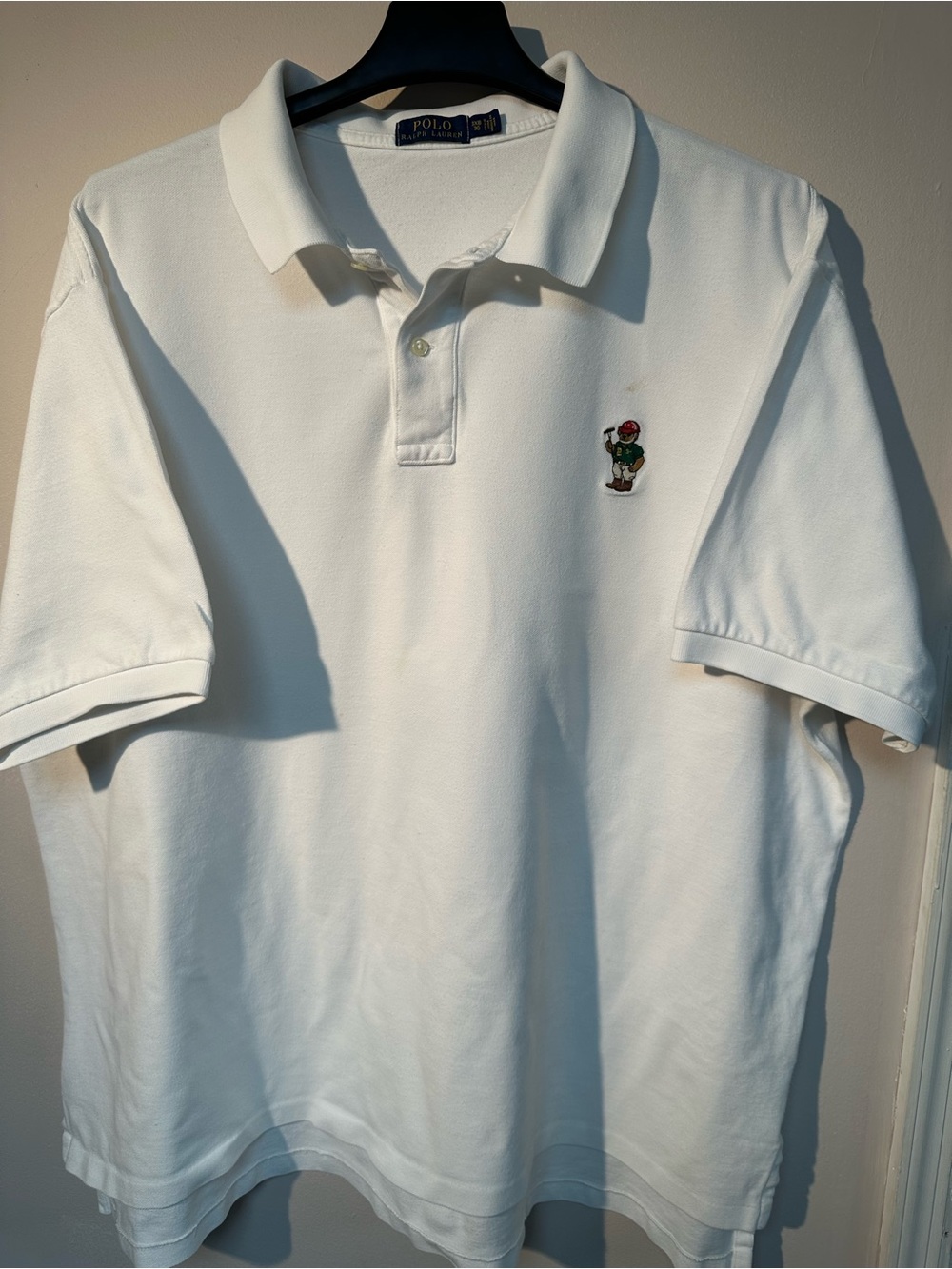 Ralph Lauren White Polo with Embroidered Bear